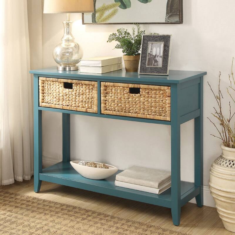 Wooden Accent Table with Storage Space