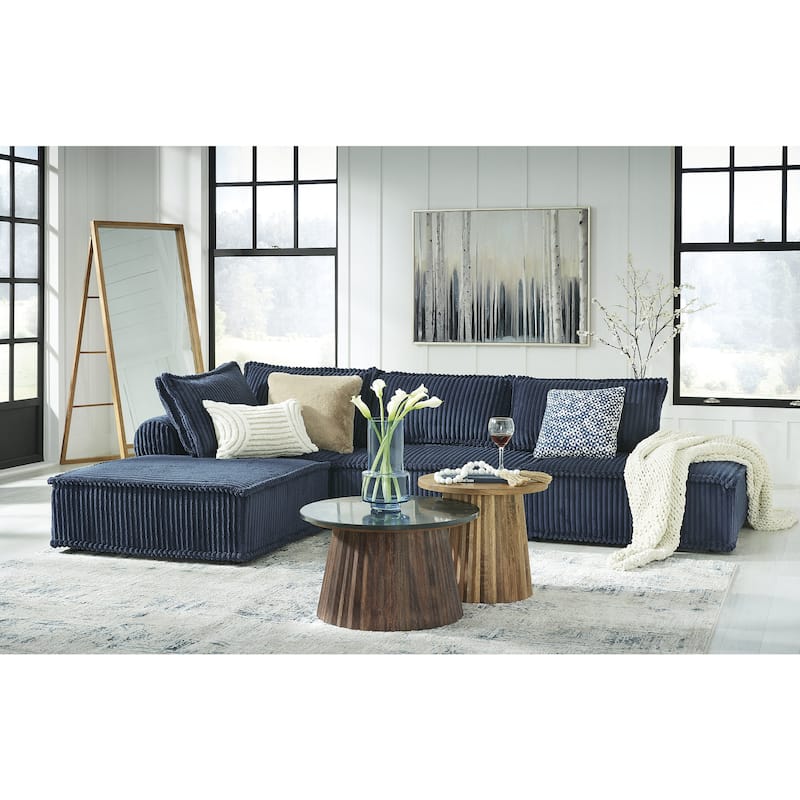 Signature Design by Ashley Bales Blue 4-Piece Modular Seating - 117" W x 78" D x 28" H