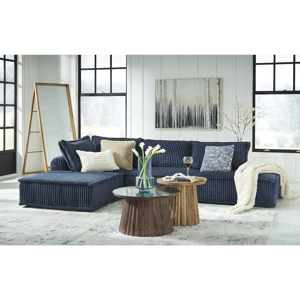 Signature Design by Ashley Bales Blue 4-Piece Modular Seating - 117" W x 78" D x 28" H