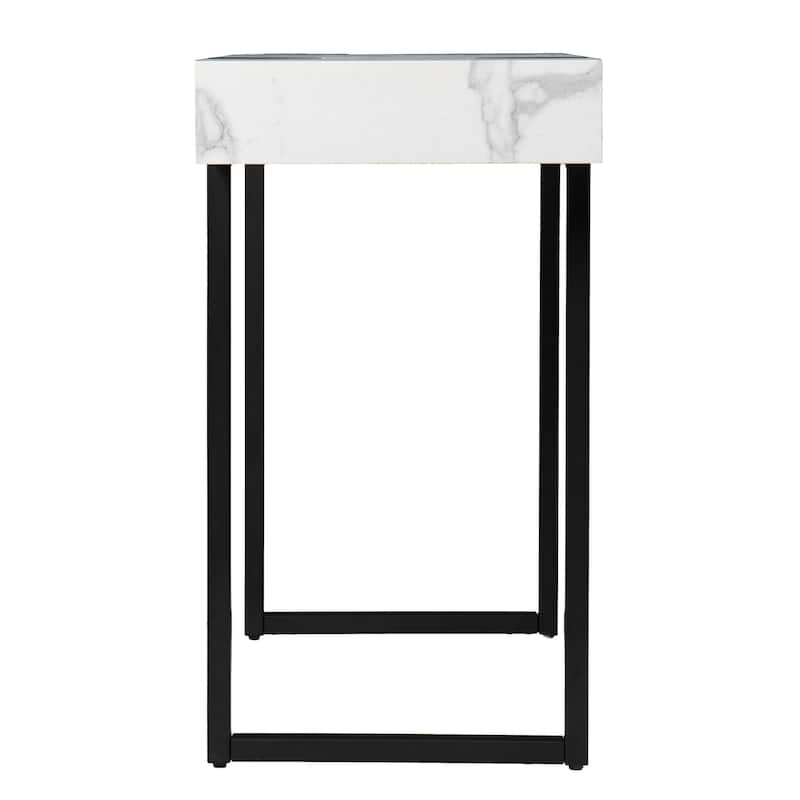 SEI Furniture Kiernan Modern Faux Marble Console Table