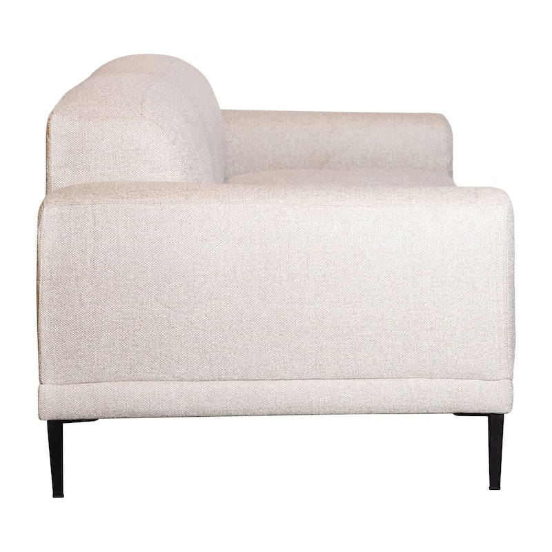 Amara 94-inch Width Modern Sofa with Boucle Upholstery, Natural White