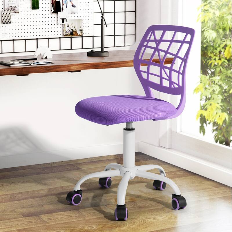 HomyLin Armless Home Office Task Chair Kids Desk Chair Mid-Back