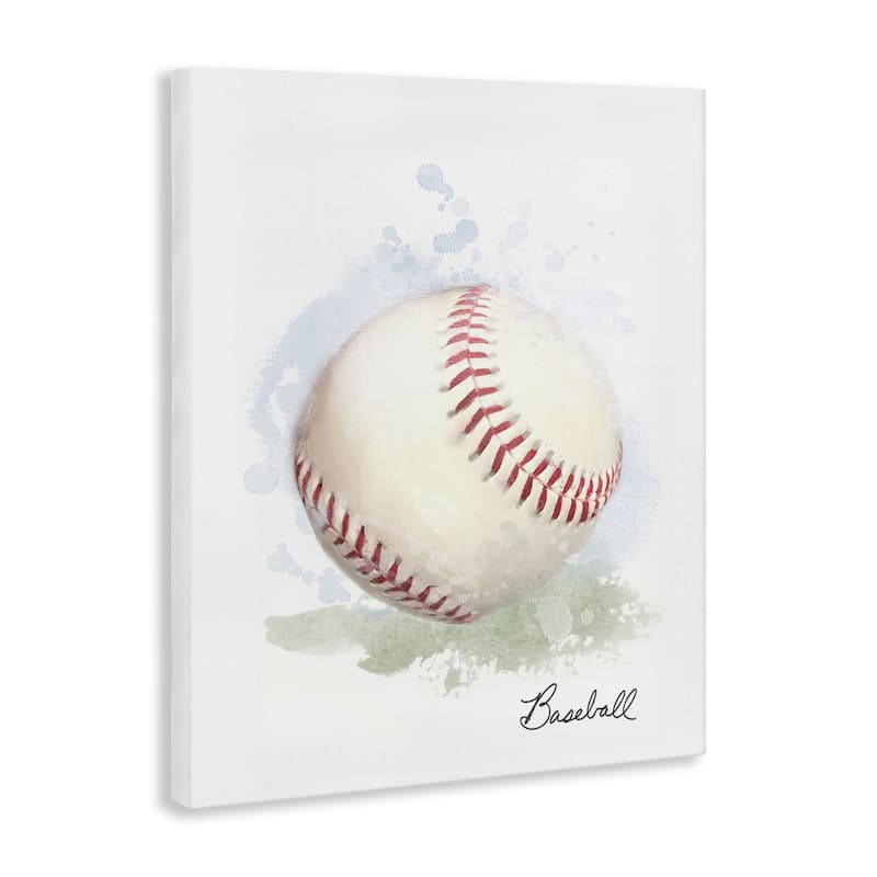 Stupell Soft Pastel Baseball Canvas Wall Art Design By Matthew Piotrowicz