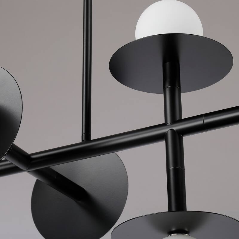 Modern 8-Light Sputnik Linear Island Chandelier