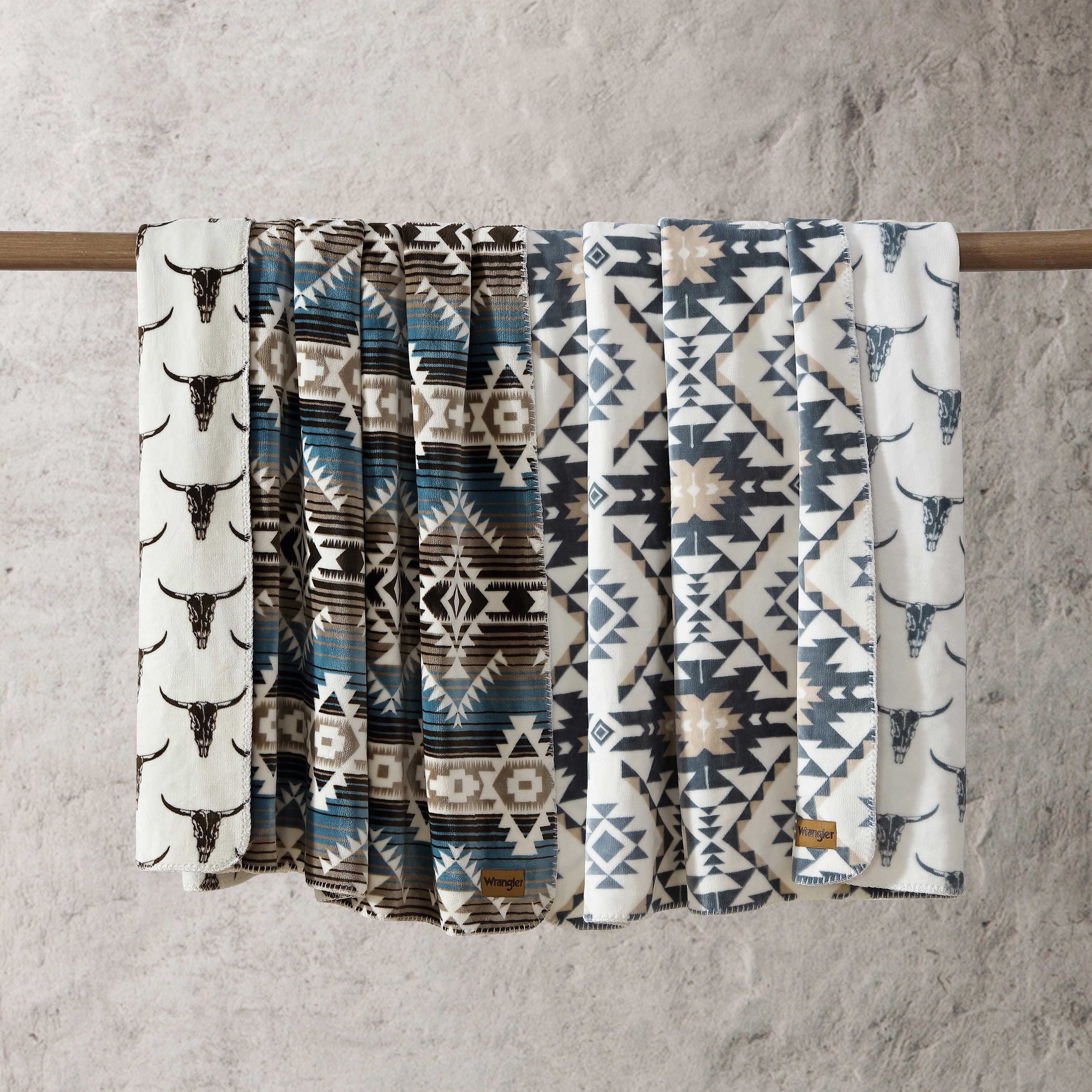 Wrangler Printed Reversible Ultra Soft Plush Throw Blanket