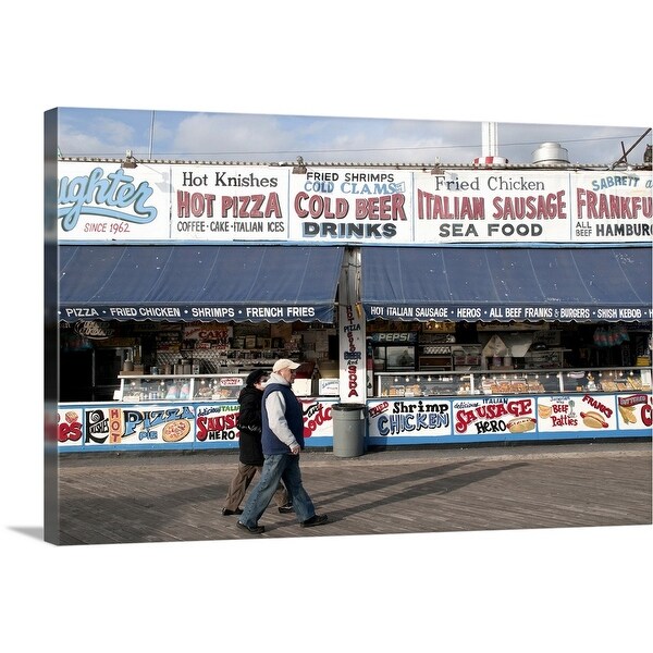 "Shops on the Coney Island boardwalk, Brooklyn, NYC" Canvas Wall Art