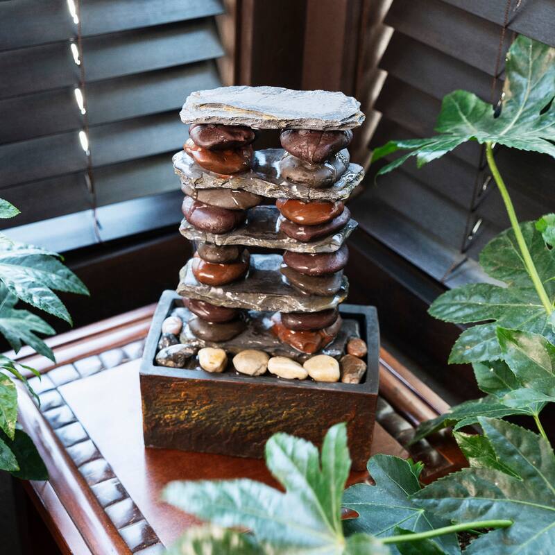 Eternity Tabletop Stacked Rocks Fountain