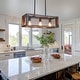 preview thumbnail 5 of 6, Anmytek 3-Light Rustic Rectangle Wood Chandelier - Island Light for Dining Room & Kitchen Island - 23.75''L×9.75''W×47''H