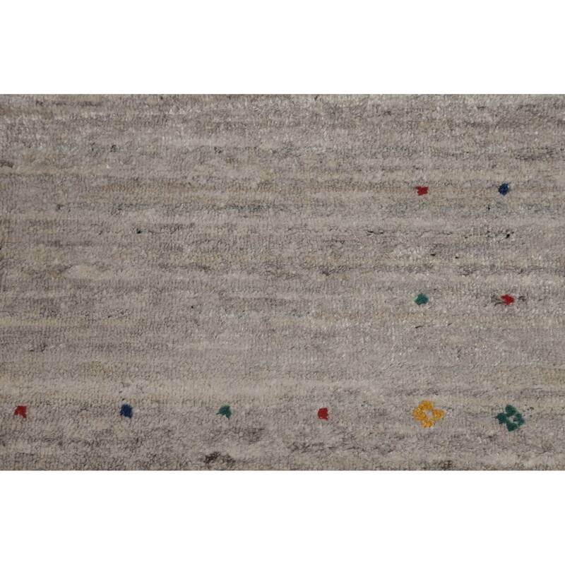 Hand Knotted Oriental 100% Wool Carpet Tribal Tribal Beige & Ivories Gabbeh Area Rug - 12' 2'' X 8' 11''