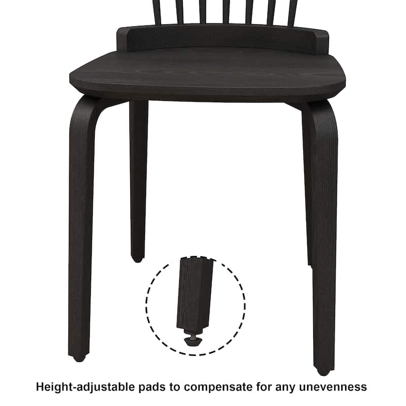 Dining Chairs Set of 2, Farmhouse Wooden Spindle Back Kitchen Chairs Solid Wood Slat Back Windsor Chair (Set of 2)
