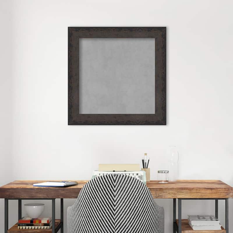 Amanti Art Dappled Black Brown Framed Magnetic Board