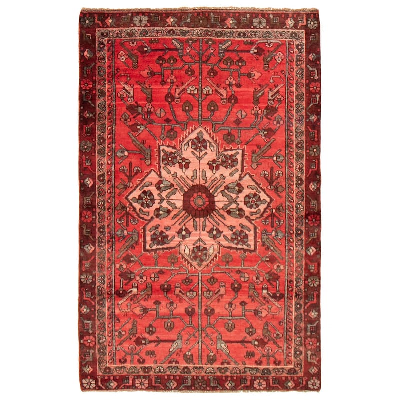 ECARPETGALLERY Hand-knotted Andelz Red Wool Rug - 3'11 x 6'2 - Red - 3'11 x 6'2
