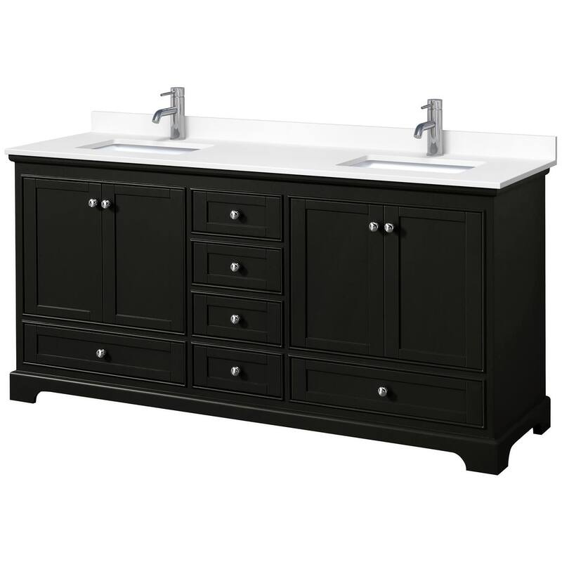 Wyndham Collection Deborah 72" Free Standing Double Basin Vanity Set