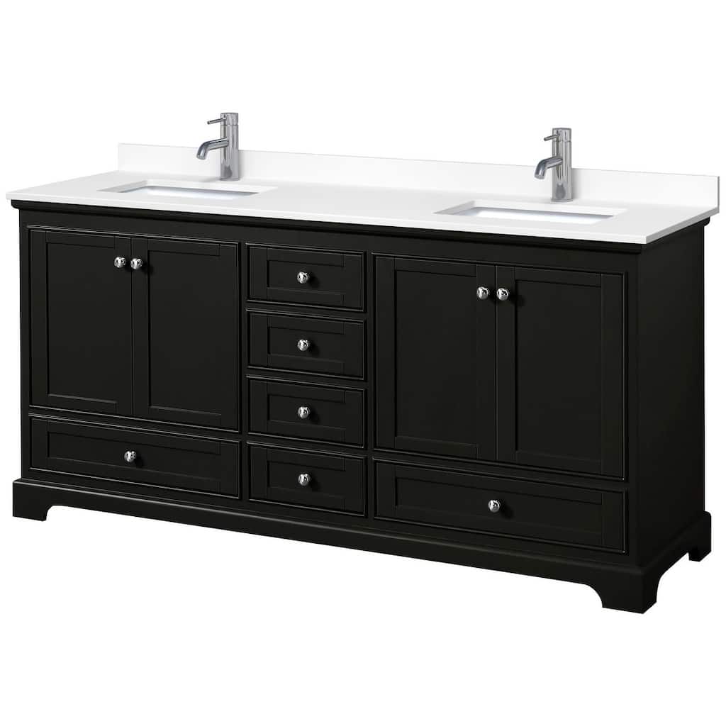 Wyndham Collection Deborah 72" Free Standing Double Basin Vanity Set