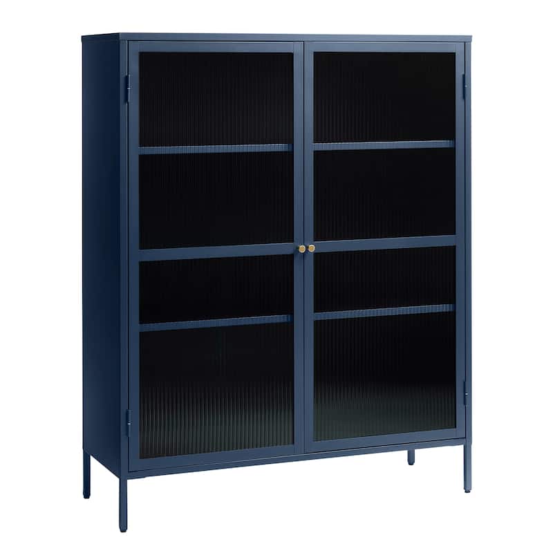 Rye Studio Brianne Modern Metal & Glass 55" Display Cabinet