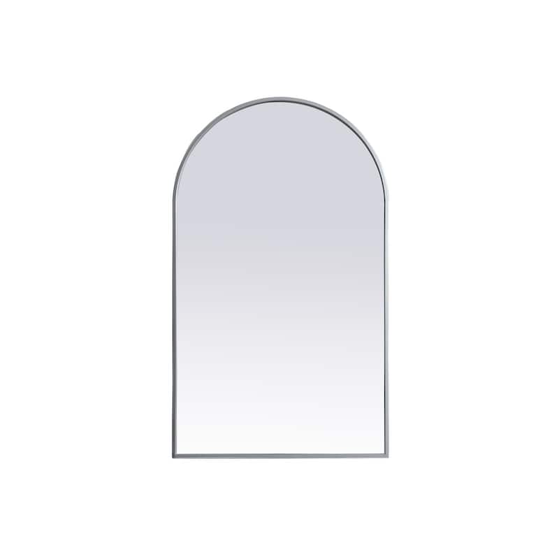 Indigo Home Metal Frame Arch Mirror 24x40 Inch - Silver