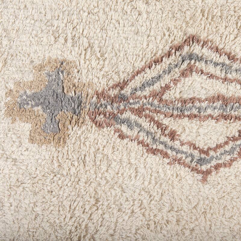 Carla 5x8 Earthy Neutrals Patterned Cotton Area Rug - 96.0L x 60.0W x 1.0H