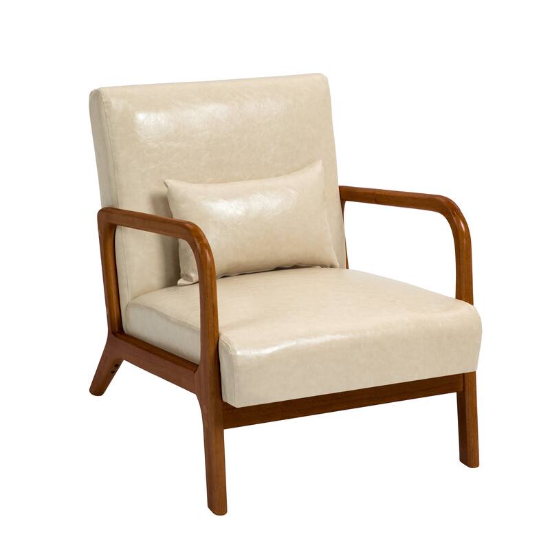 2 Set Mid Century ModernUpholstered Accent Chairs Armchair with Pillow