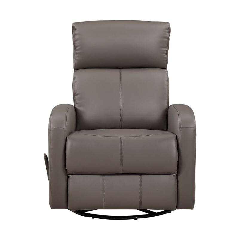 Creek 31.5" Leather Manual Swivel Glider Recliner - 360-Degree Swivel