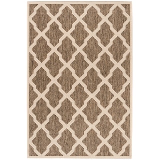SAFAVIEH Beach House Minda Indoor/ Outdoor Waterproof Patio Backyard Rug - Beige/Cream [5'3" x 7'6"] - 5'3" x 7'6"