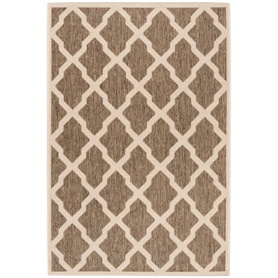 SAFAVIEH Beach House Minda Indoor/ Outdoor Waterproof Patio Backyard Rug - Beige/Cream - 5'3" x 7'6"