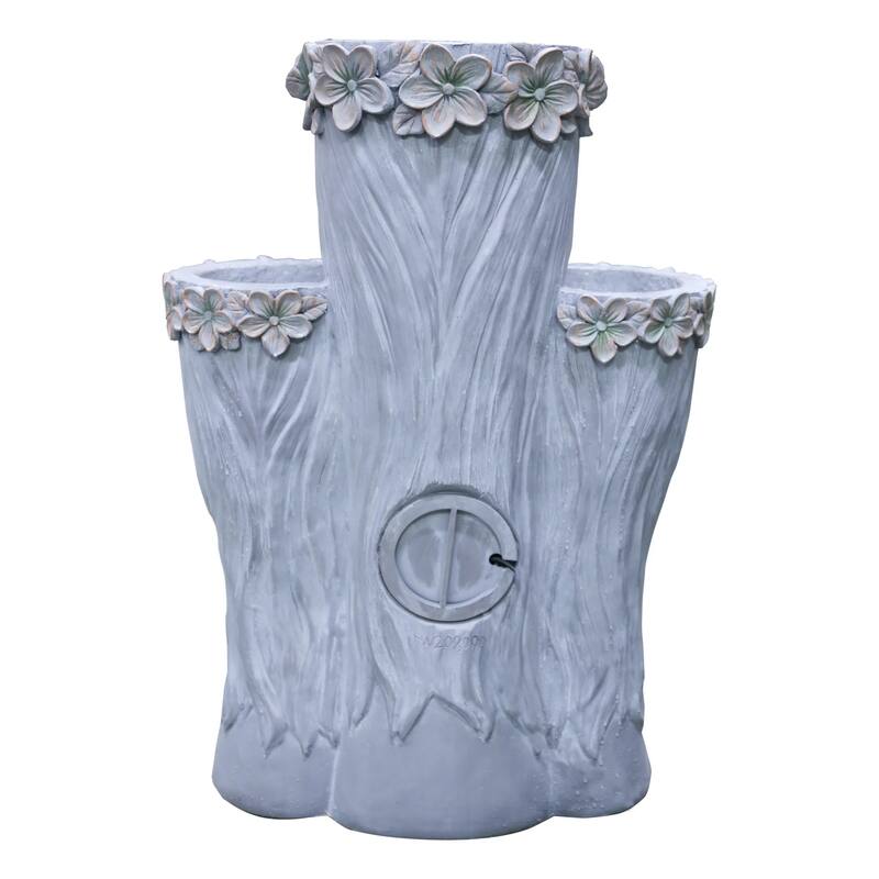 LED Lighted Cascading Flower Girl Outdoor Water Fountain - 31.75"