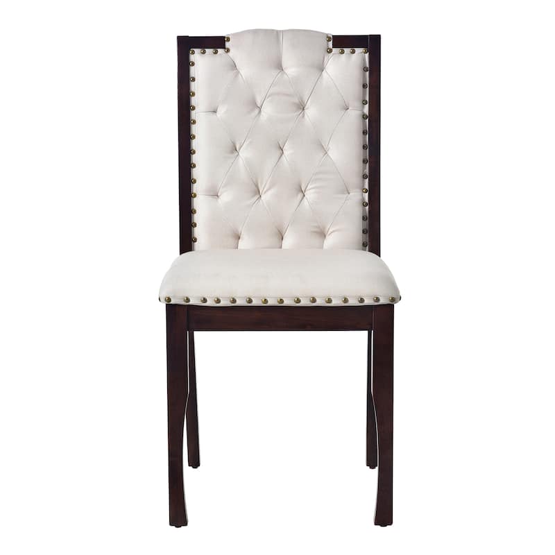 Set of 4 High Back Tufted Dining Chairs