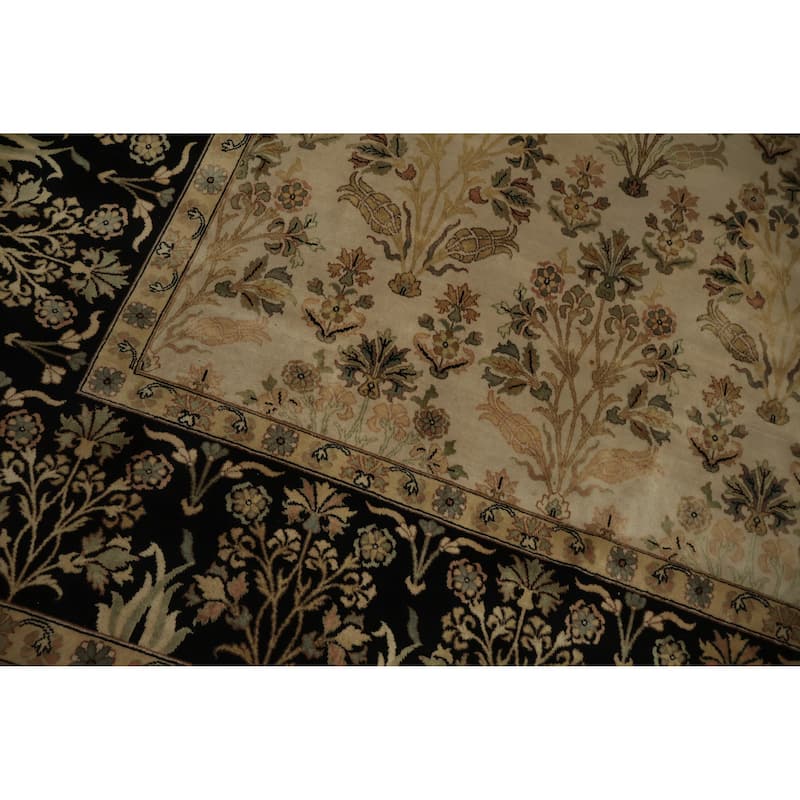 Hand Knotted Oriental 100% Wool Carpet Traditional All-Over Beige & Ivories Ziegler Area Rug - 11' 10'' X 9' 0''
