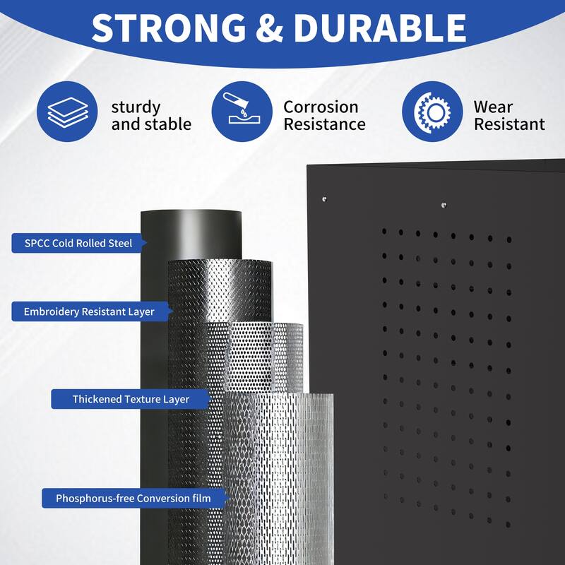 34.3" Mobile Tool Storage Cabinet - Garage Organizer with Lockable Compartment & 4 Drawers, Rolling Steel Chest