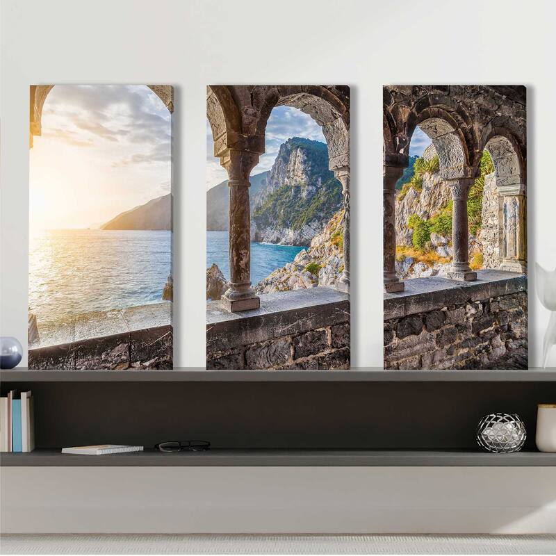 "Chiesa Di San Pietro, Italy" 3 Piece Set on Canvas