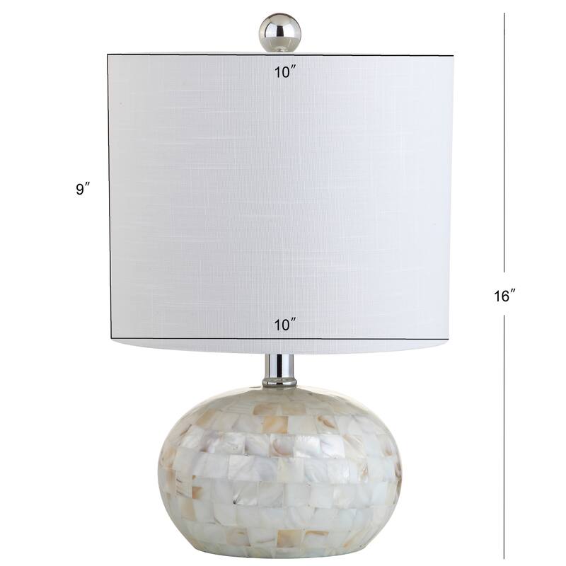 Bailey 16" Seashell LED Table Lamp, Ivory by JONATHAN Y