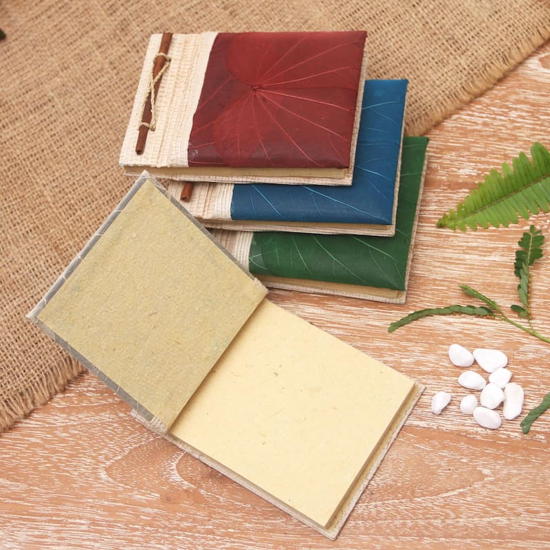 Novica Handmade Doodle A Day Natural Fiber Journals (Set Of 4)
