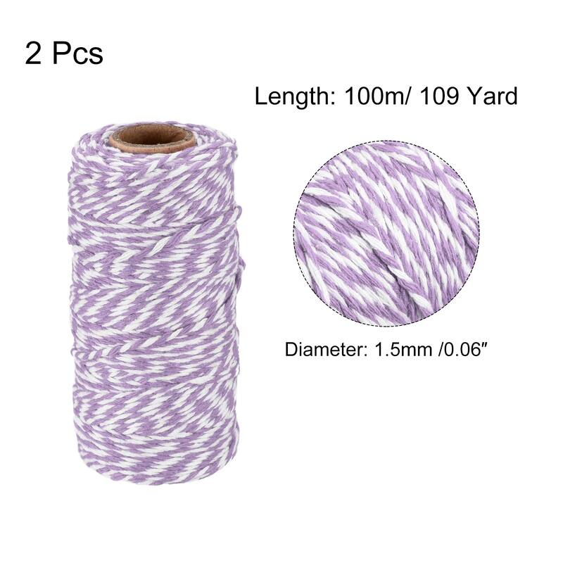 2x Twine Packing String Wrapping Cotton Twine Rope 100M for Christmas