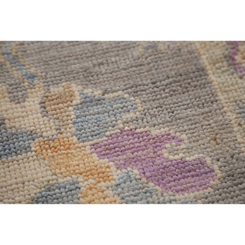 Hand Knotted Oriental 100% Wool Carpet Transitional All-Over Greys & Charcoal Oushak Area Rug - 10' 3'' X 8' 0''
