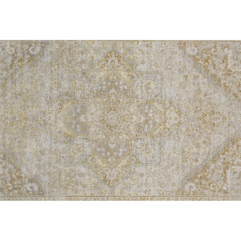 Zikaq Floral Stain Resistant Area Rug By HomeRoots - 5' x 8'