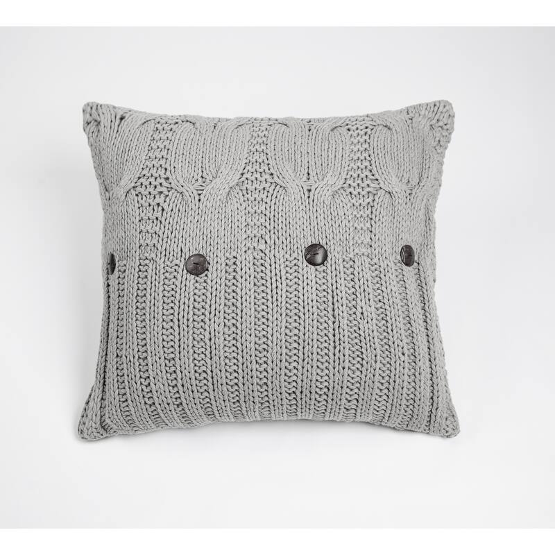 Micah Knitted Sham, Grey, Euro