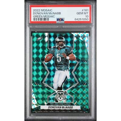 Donovan McNabb 2022 Panini Mosaic Green Prizm Football Card #161 Graded PSA 10 - 8'6" x 11'6"
