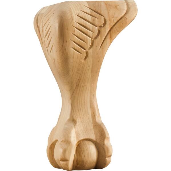 slide 1 of 1, Hardware Resources Foot with Queen Anne Styling, 8"H x 4-1/2"W x Natural Oak