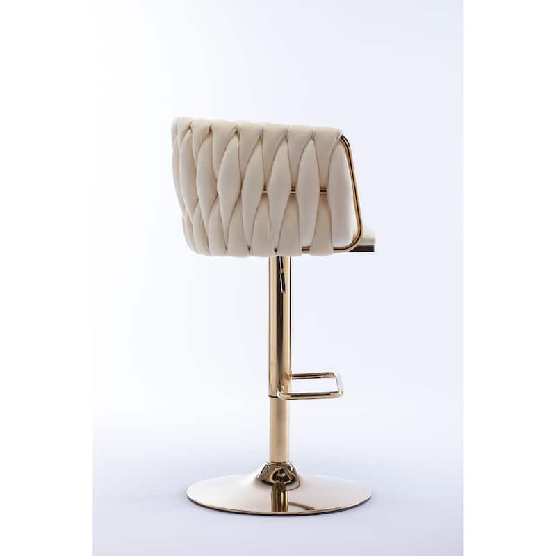 Counter Height Bar Stools Set of 2, Swivel Armless Chairs with Height Adjustable, Kitchen Island Chairs with Chrome Footrest