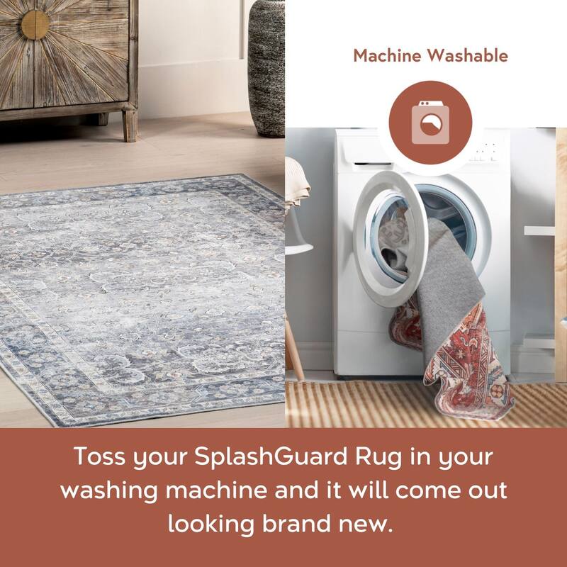 Nuloom Xenia Faded Transitional SplashGuard Machine Washable Area Rug