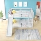 preview thumbnail 17 of 18, Full over Full Bunk Bed with Slide and Ladder in White Color, Easy Assembly