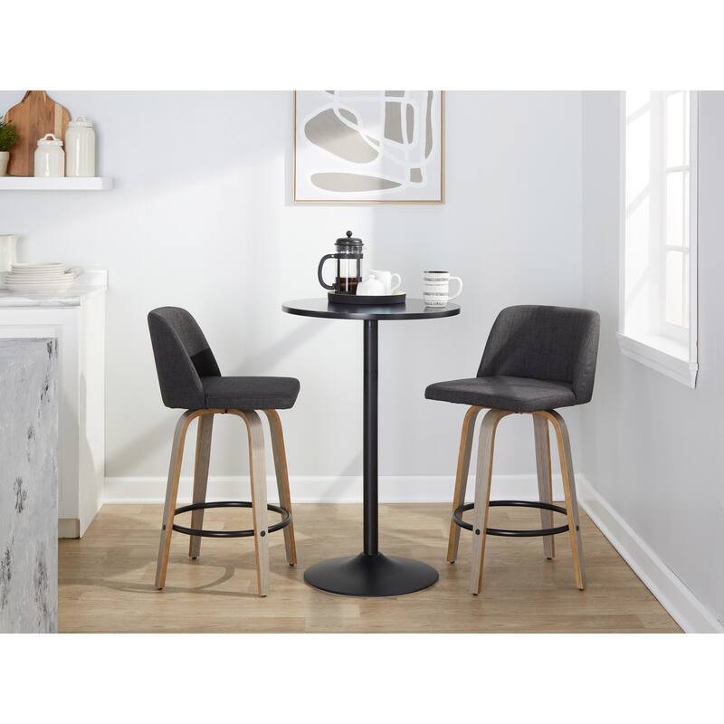 Carson Carrington Vallberga 26" Fixed-Height Counter Stool With Whitewashed Wood Base (Set of 2)
