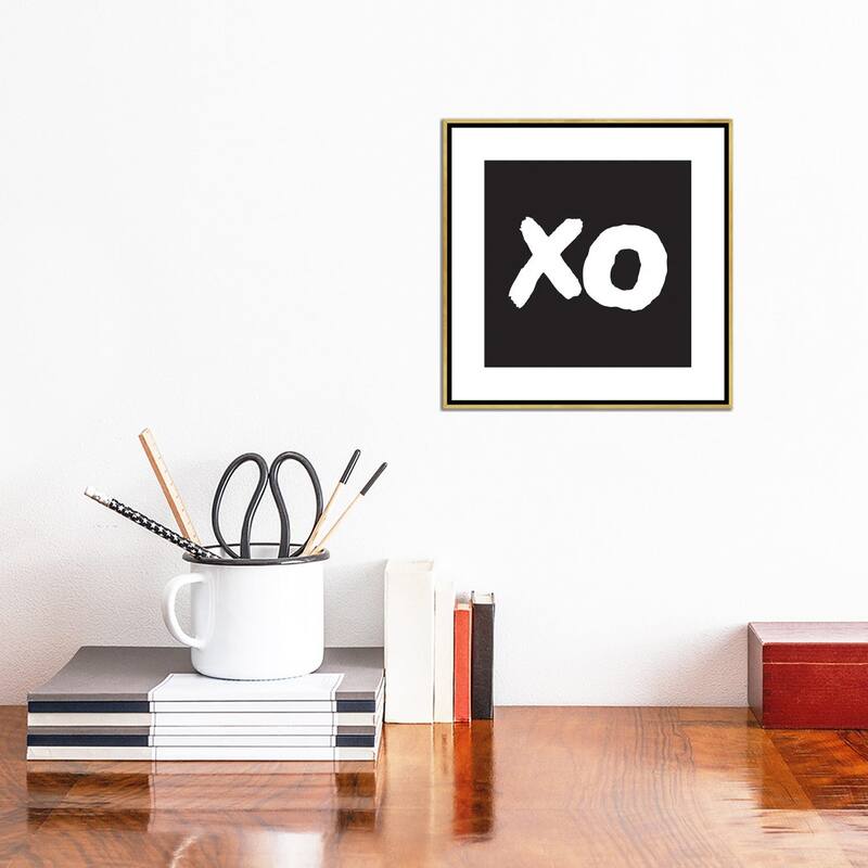 iCanvas "Xo Black Box" by Pixy Paper Framed