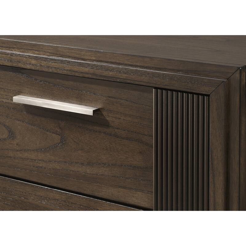 1pc Contemporary 2-Drawer Nightstand Rich Wood Finish Rustic Charm Polished Hardware Wooden Furniture Brown