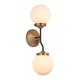 preview thumbnail 2 of 2, 2 Light Aged Brass and Black Retro- Modern Vanity/Sconce