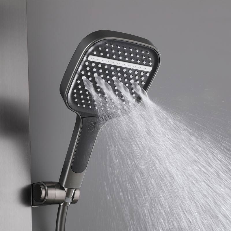 14.17" Digital Display Thermostatic Shower System with Rough in-Valve, Rainfall Shower Faucets