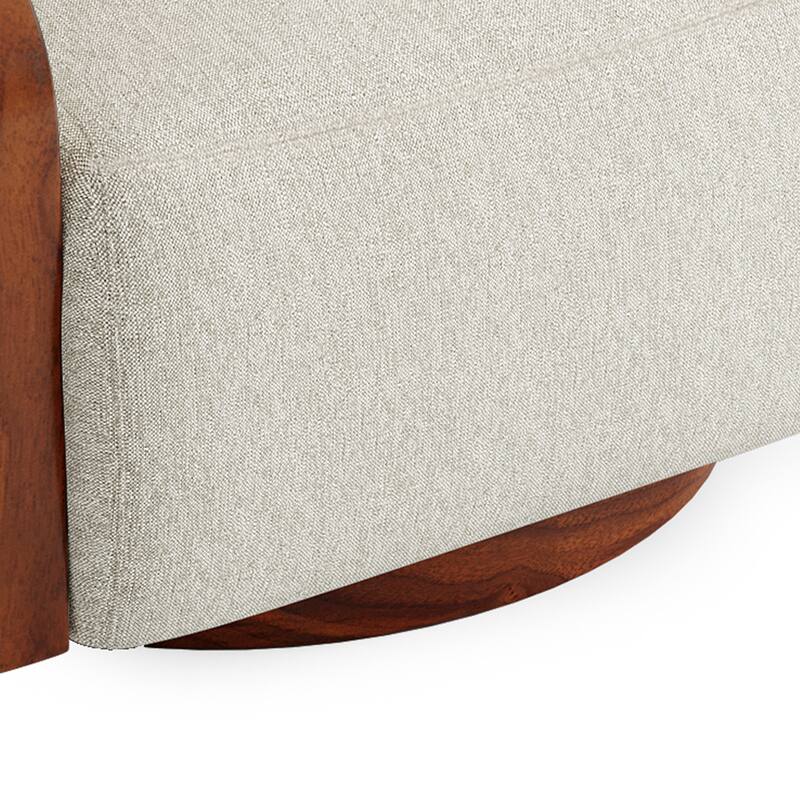 Chenille Modern 360°Swivel Barrel Chair Round Base