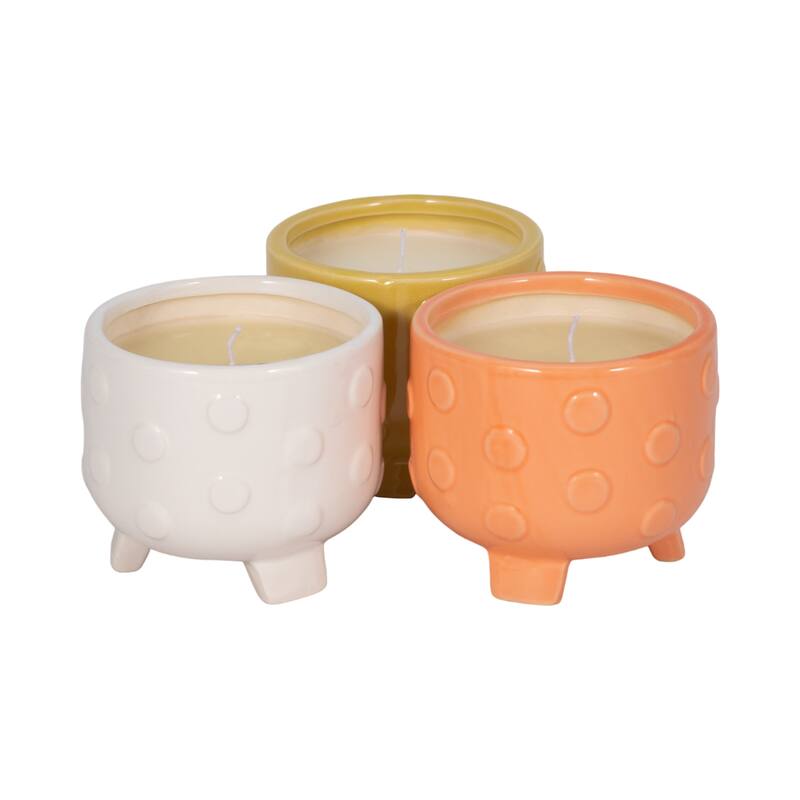Set of 3, 5" Big Dot Footed Planter, Citro Candle 16oz 5.0"H - 6.0" x 6.0" x 5.0" - 6" x 6" x 5"