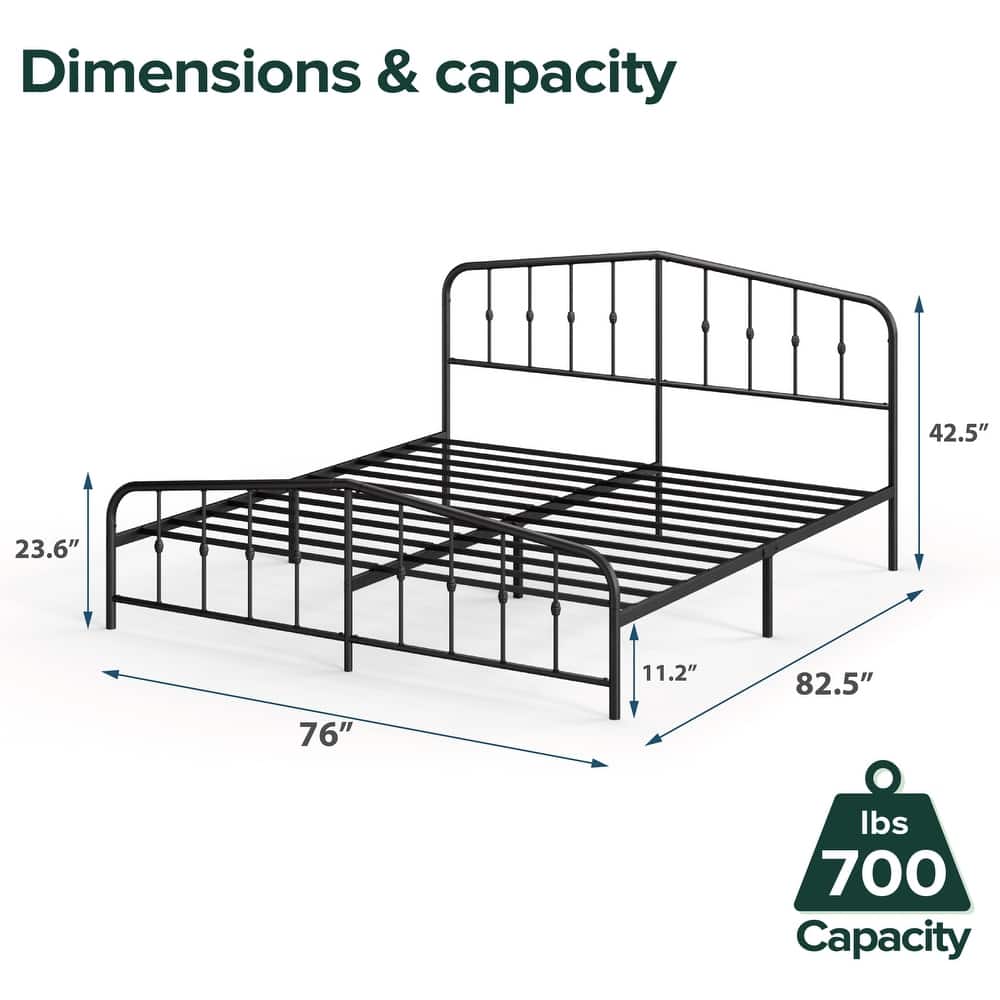 Priage by ZINUS Traditional Metal Platform Bed Frame