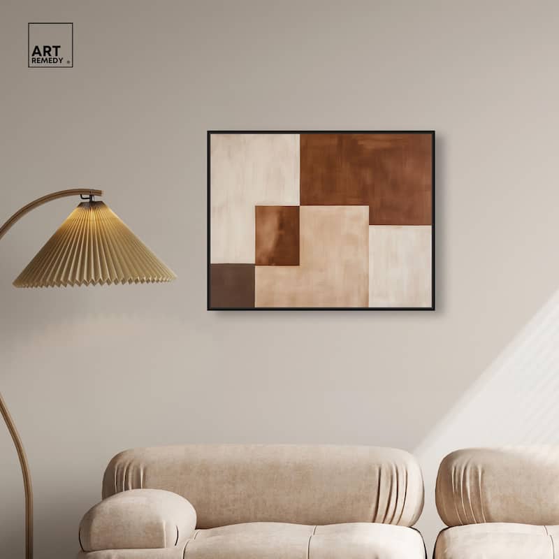 Cream and Brown Panels III Canvas by Art Remedy